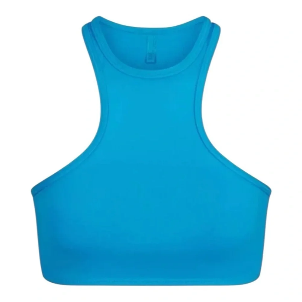 SKIMS Swim High Neck Racerback Top Turquoise